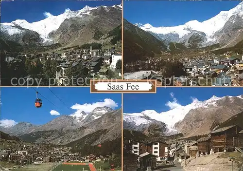 Saas Fee Seilbahn Dorfpartie Kat. Saas Fee