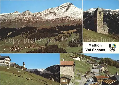 Mathon Val Schons mit Piz Beverin Kat. Mathon