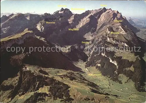 Wasserauen Ebenalp Schaefler Saentis Altmann Rotsteinpass Meglis und Seealp Kat. Schwende