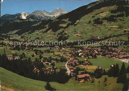 Lenk Simmental Dorfblick mit Spillgerten Kat. Lenk Simmental