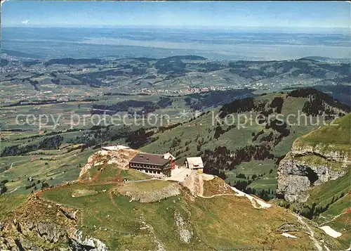 Hoher Kasten Berghotel Panorama Bodenseeblick Fliegeraufnahme Kat. Appenzeller Alpen