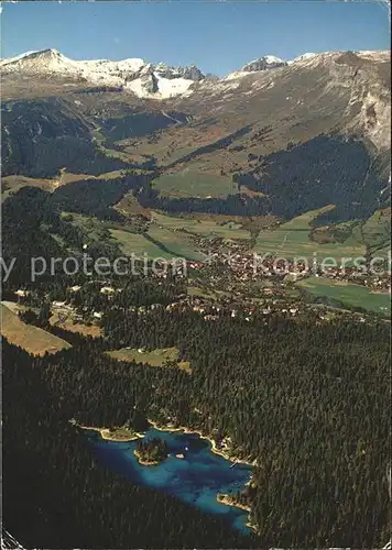 Flims Dorf und Waldhaus Caumasee Piz Grisch Tschingelhoerner und Segnespass Kat. Flims Dorf