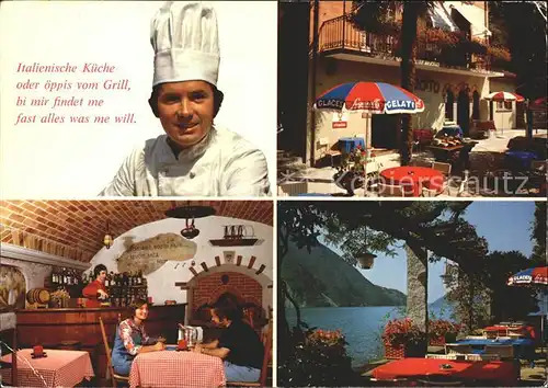 Gandria Lago di Lugano Ital Restaurant mit Gartengrill Kat. Gandria