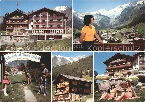 Saas Fee Hotel Alphubel Ortsblick Dorfpartie Kinderland Spielplatz Kat. Saas Fee