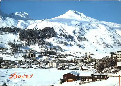 Davos GR mit Parsennbahn und Dorfberg Kat. Davos