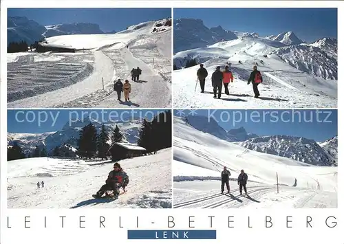 Lenk Simmental Leiterli Betelberg Panorama Schlitten und Skifahren Kat. Lenk Simmental