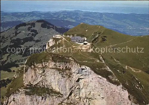Hoher Kasten Fliegeraufnahme mit Kamor Gais Altstaetten und Bodensee Kat. Appenzeller Alpen