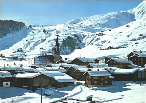 Rueras mit Dieni und Skigebiet Milez Kat. Rueras