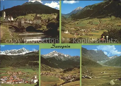 Savognin am Julierpass mit Piz Arblatsch Orts und Teilansichten Kat. Savognin