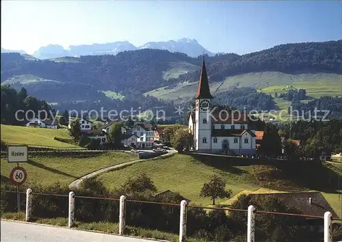 Haslen AI Wallfahrtskirche Maria Hilf mit Saentis Kat. Haslen AI