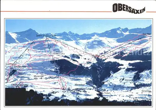 Obersaxen GR Stein Tobel Giraniga Tusa Meierhof Skigebiet / Obersaxen /Bz. Surselva