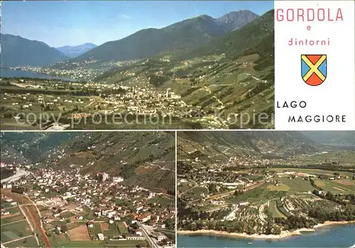 Gordola Fliegeraufnahme Lago Maggiore  Kat. Gordola
