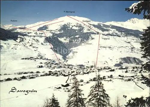 Savognin Skigebiet Piz Martegnass Radons Somtgant Tigignas Kat. Savognin