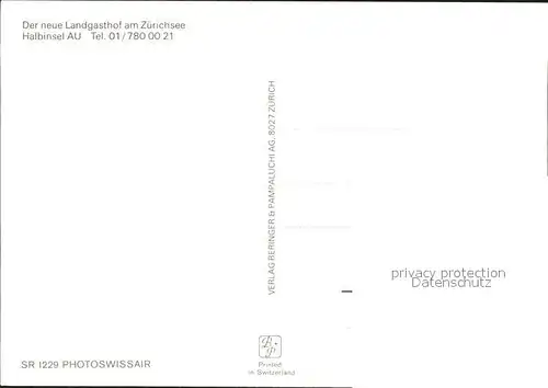Au ZH Landgasthof Zuerichsee Halbinsel / Au ZH /Bz. Horgen