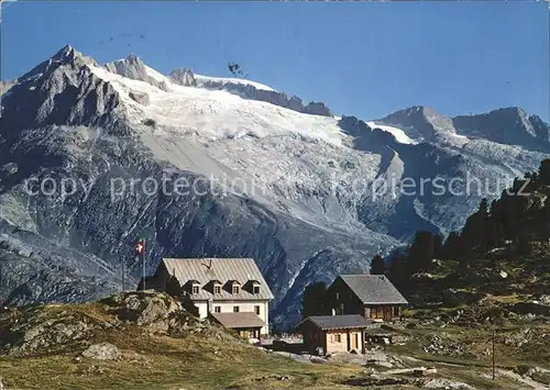 Riederalp Hotel Riederfurka Grossen Aletschgeltscher Fusshoerner Geisshorn Dreieckhorn Kat. Riederalp