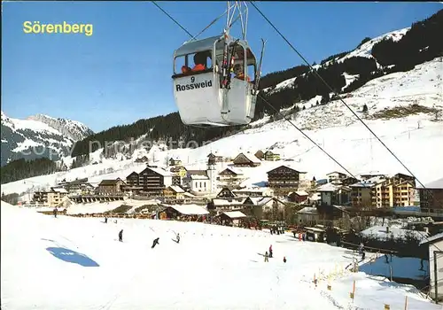 Soerenberg LU Gondelbahn Rossweid Skifahrer Kat. Soerenberg