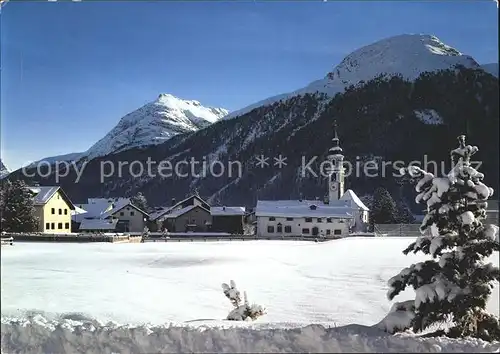 Bever Maloja Ortsansicht Kirche Kat. Bever