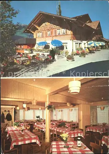 Diemtigen Hotel Restaurant Bergli Gastraum Kat. Diemtigen