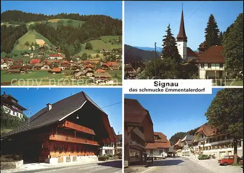 Signau Ortsblick Kirche Strassenpartie Kat. Signau