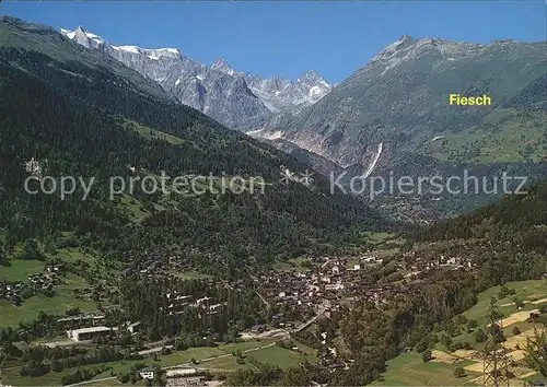 Fiesch mit Wannenhorn und Finsteraarhorn Kat. Fiesch