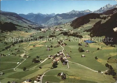 Wildhaus SG Schoenenboden mit Goggeien Speer und Luetispitz Fliegeraufnahme Kat. Wildhaus Lisighaus