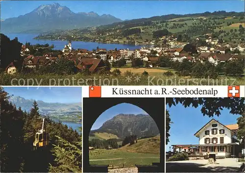 Kuessnacht mit Hotel Seebodenalp Panorama Luftseilbahn Torblick Kat. Kuessnacht