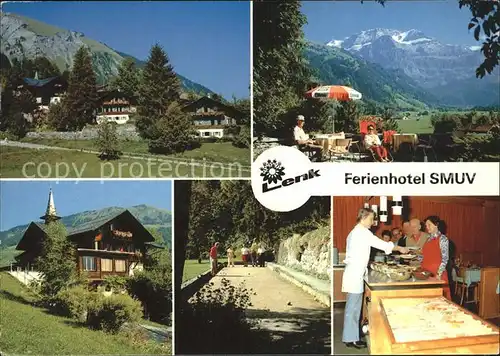 Lenk Simmental Ferienhotel SMUV Gartenterrasse Bocciabahn Theke Kat. Lenk Simmental