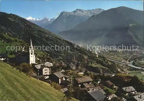 Ausserberg Loetsch Suedrampe Rhonetal Visp Bortelhorn und Glishorn Kat. Ausserberg