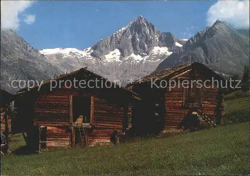 Buerchen Walliser Stadel mit Bietschhorn Kat. Buerchen