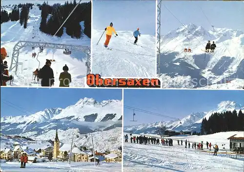 Obersaxen GR Panorama Skilifte Orts und Teilansichten / Obersaxen /Bz. Surselva