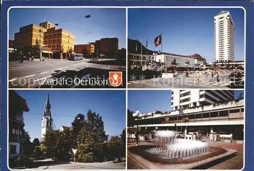 Oerlikon ZH Strassenpartien Hochhaus Kirche Fontaene / Oerlikon /Bz. Zuerich