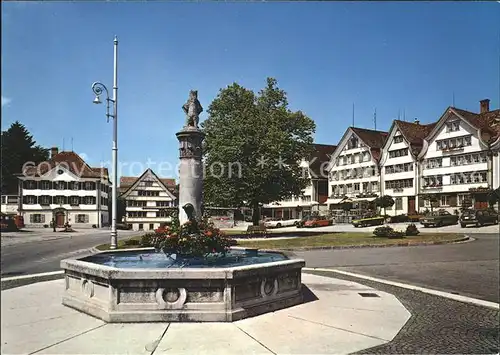 Gais AR Dorfplatz mit Brunnen / Gais /Bz. Mittelland