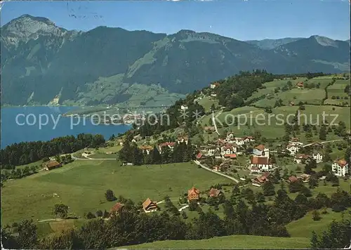 Morschach Blick auf Vierwaldstaettersee Rigi Hochfluh Kat. Morschach