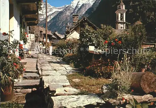 Sonogno Valle Verzasca Kirche Alpen Kat. Sonogno
