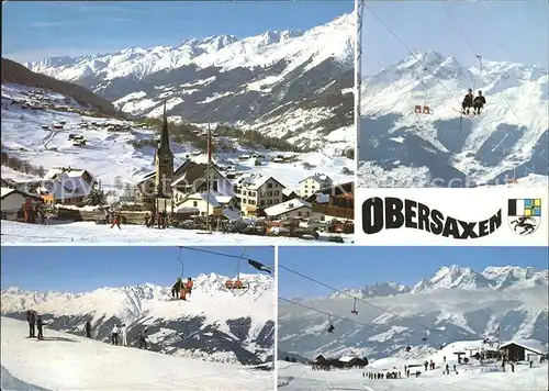 Obersaxen GR Meierhof St. Martin Buendner Oberland Skigebiet Stai Kartitscha Sessellift / Obersaxen /Bz. Surselva
