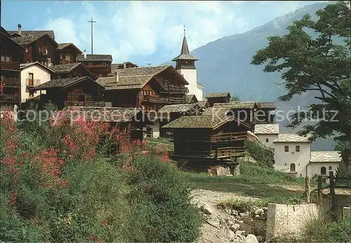 Grimentz Teilansicht Kirche Kat. Grimentz