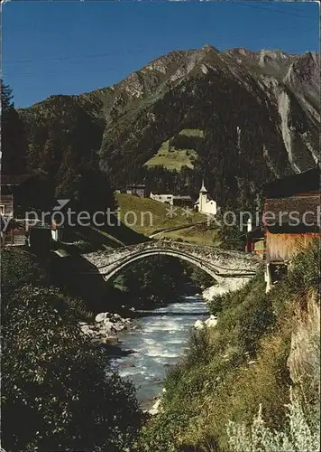 Binn Breithorn Bruecke Kirche Kat. Binn