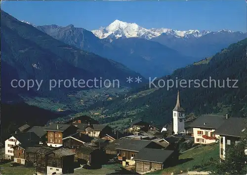 Bellwald Weisshorn Kirche Haeuser Kat. Bellwald