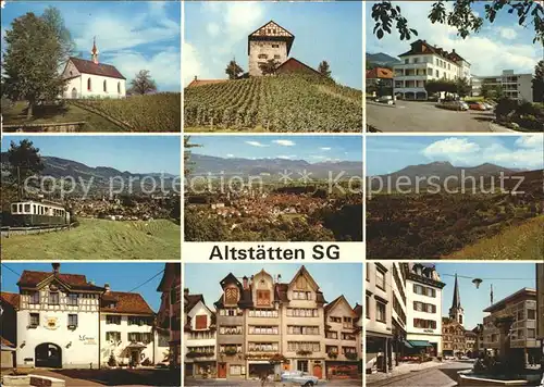 Altstaetten SG Teilansichten Bergbahn Kirche Hotel Untertor Kat. Altstaetten