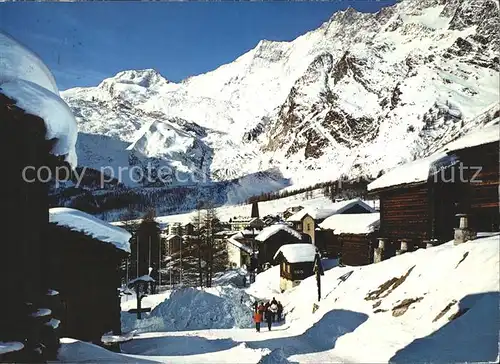 Saas Fee mit Feegletscher Alphubel Taeschhorn Dom Kat. Saas Fee