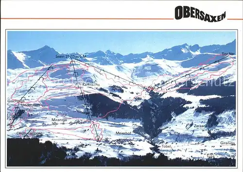 Obersaxen GR Skigebiet vom Stein mit Sez Ner / Obersaxen /Bz. Surselva