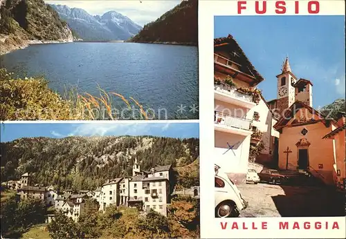 Fusio Lago di Sambuco Dorfpartie Kirche Kat. Fusio