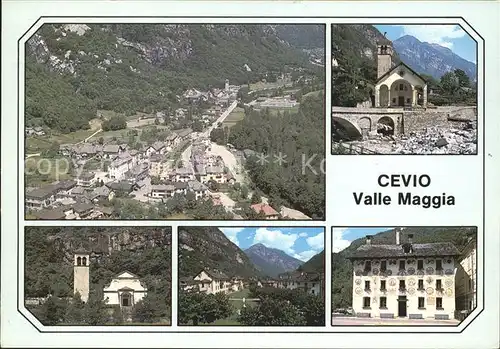 Cevio Valle Maggia Totalansicht Kirche Bemaltes Haus Kat. Cevio