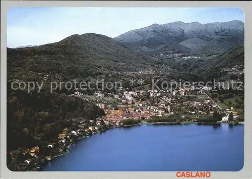 Caslano Lago di Lugano Fliegeraufnahme Kat. Caslano
