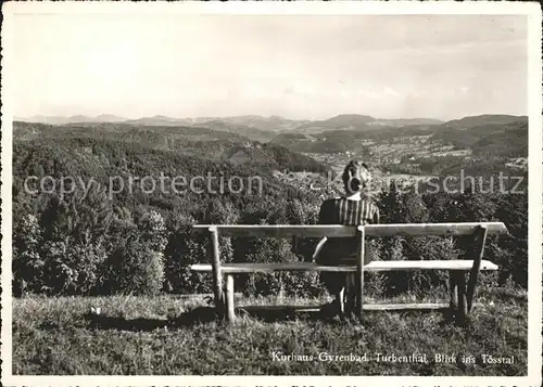 Turbenthal Kurhaus Gyrenbad Blick ins Toesstal von der Ruhebank Kat. Turbenthal