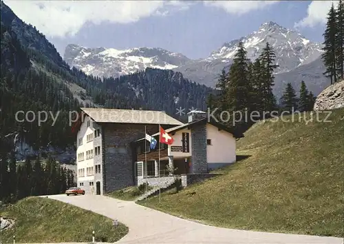 Marmorera Ferienhaus Scalotte mit Piz Forbisch und Piz Arblatsch Kat. Marmorera