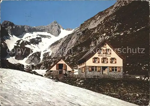 Weissbad Berggasthaus Mesmer mit Blauem Schnee und Saentis Kat. Weissbad