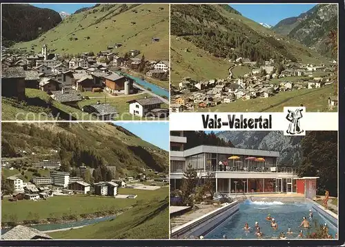 Vals GR Valsertal Panorama Kur und Thermal Schwimmbad Kat. Vals