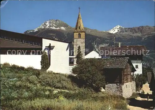 Vercorin Eglise avec Illhorn et Bella Tola Kat. Vercorin