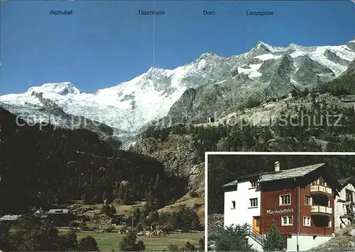 Saas Grund mit Mischabelgruppe CVJM Ferienhaus Mischabelblick Kat. Saas Grund